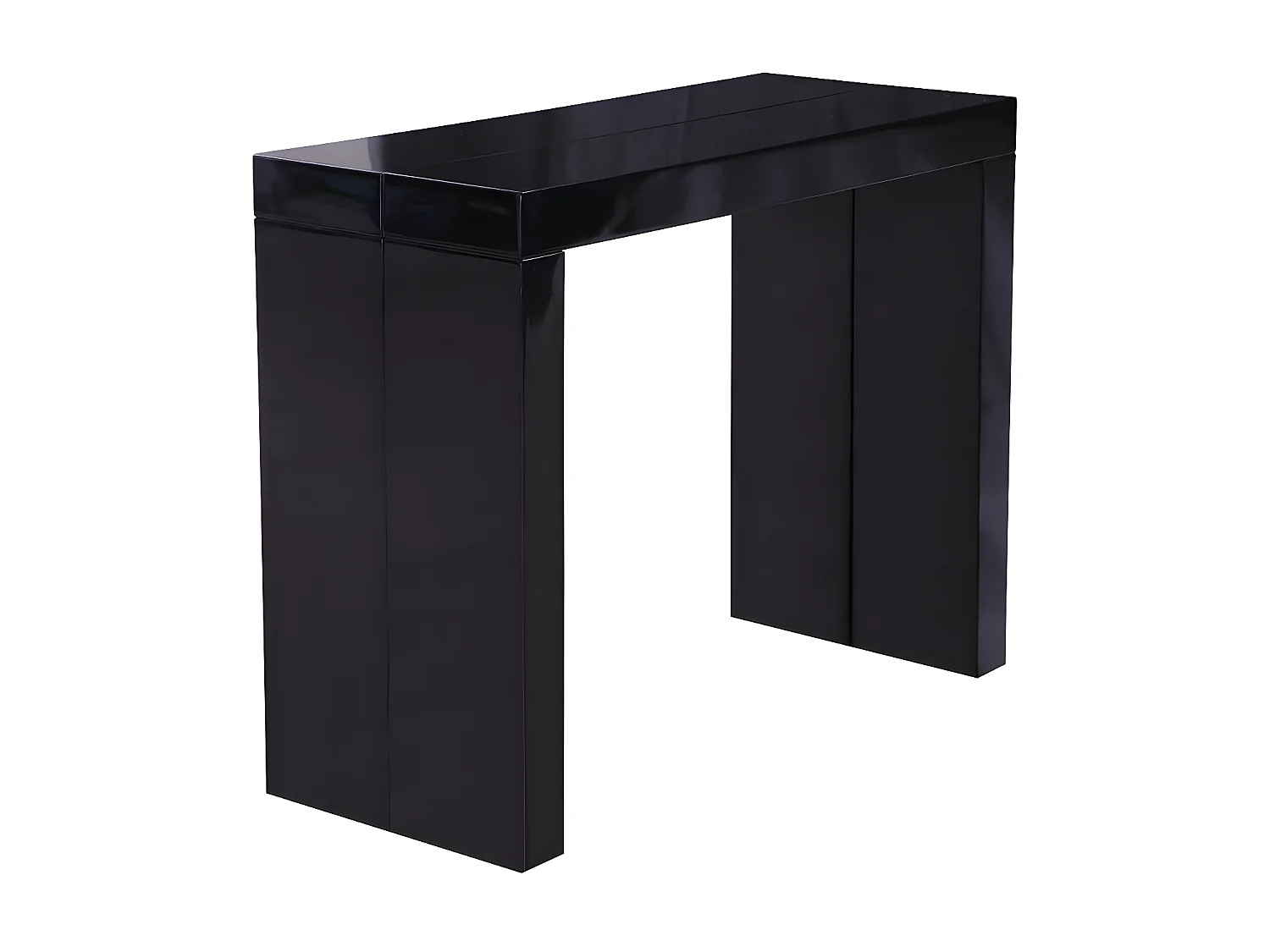 Table repas extensible "Dina" - 200/40 x 94 x 75 cm -  Noir laqué