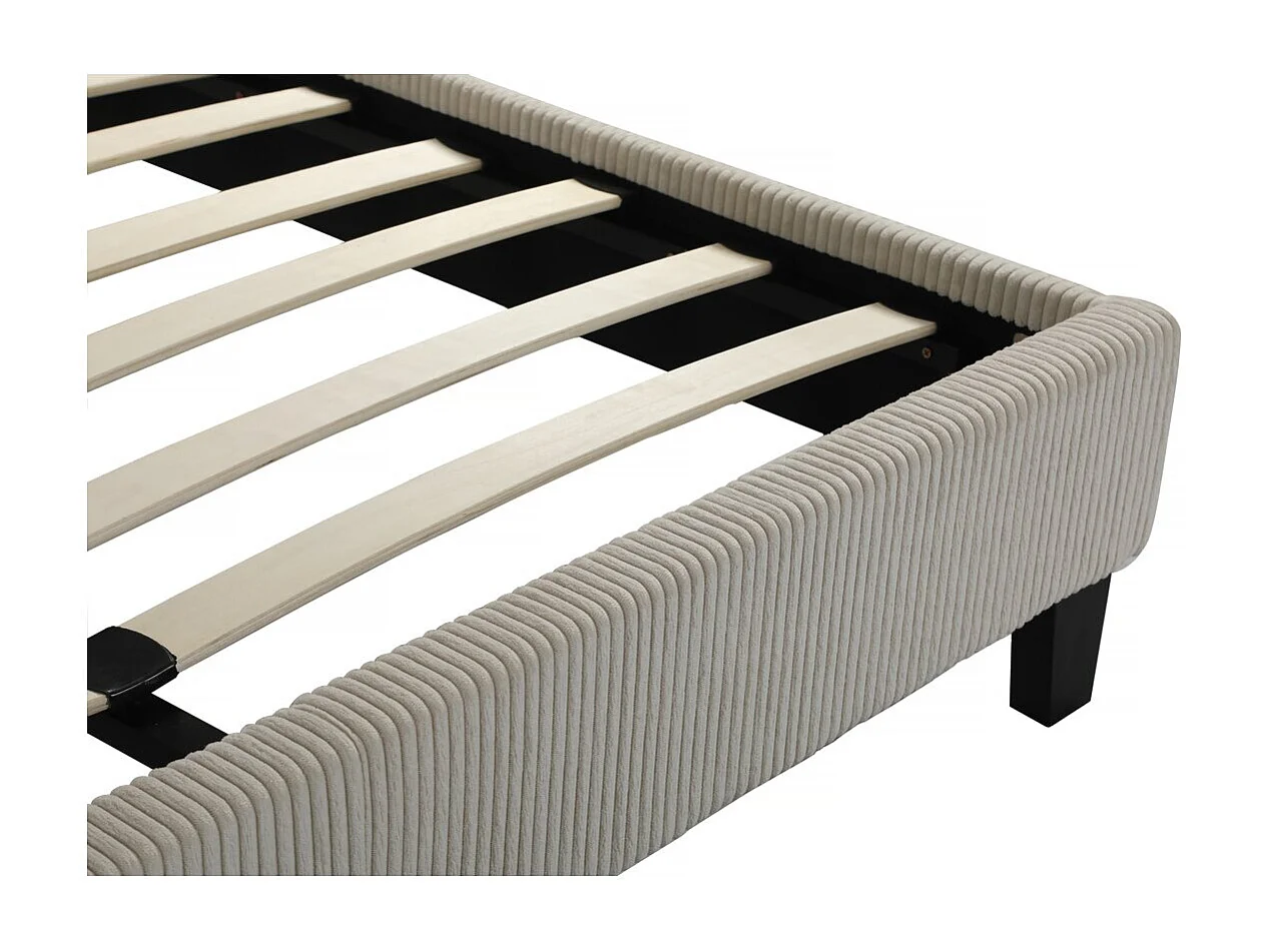 Cama doble de pana "Ambre" - 140 x 190 - Beige