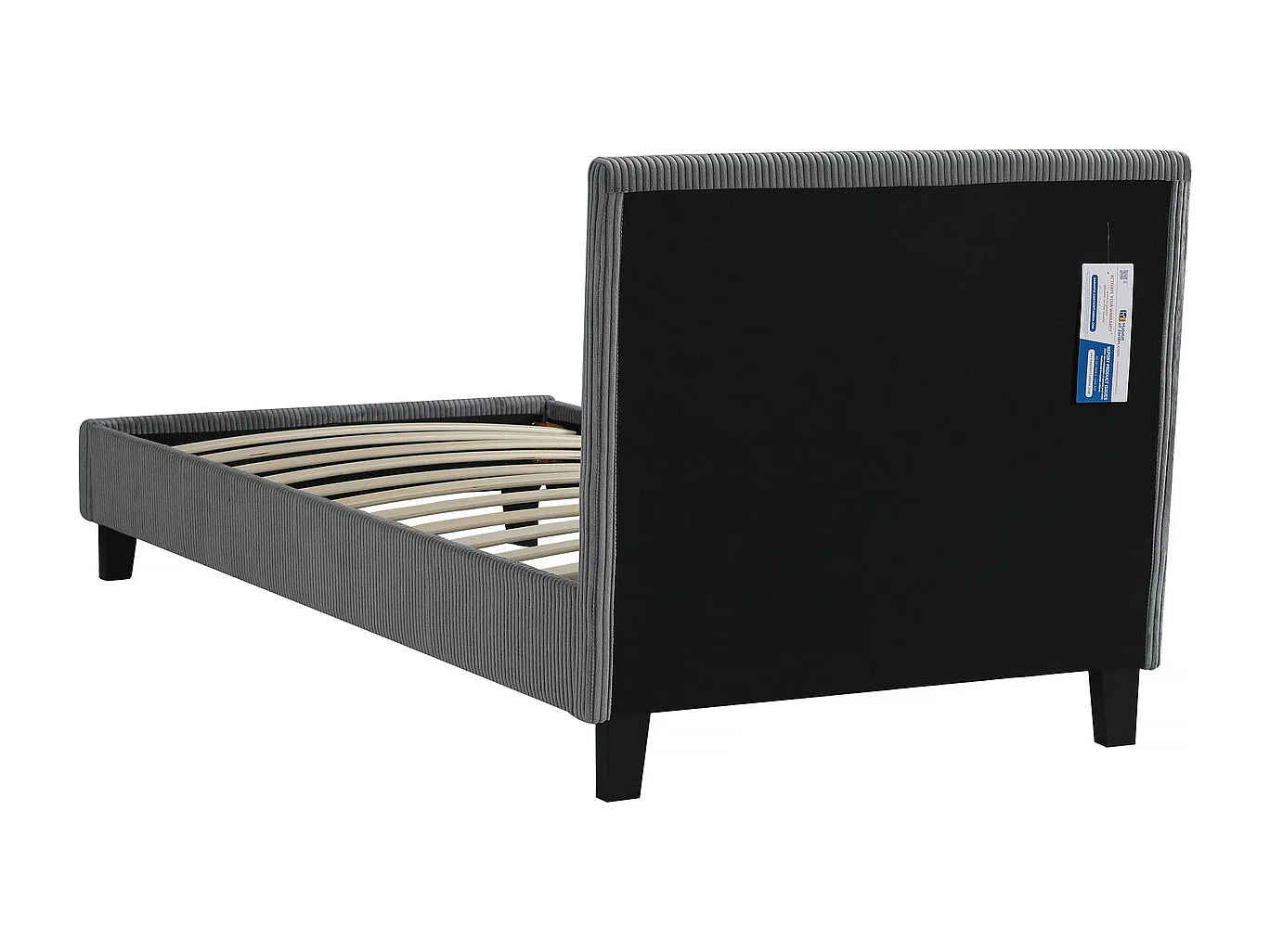 Fluweel Corduroy Bed "Ambre" - 90 x 190 - Grijs, Comfortabel en Elegant voor Compacte Ruimtes