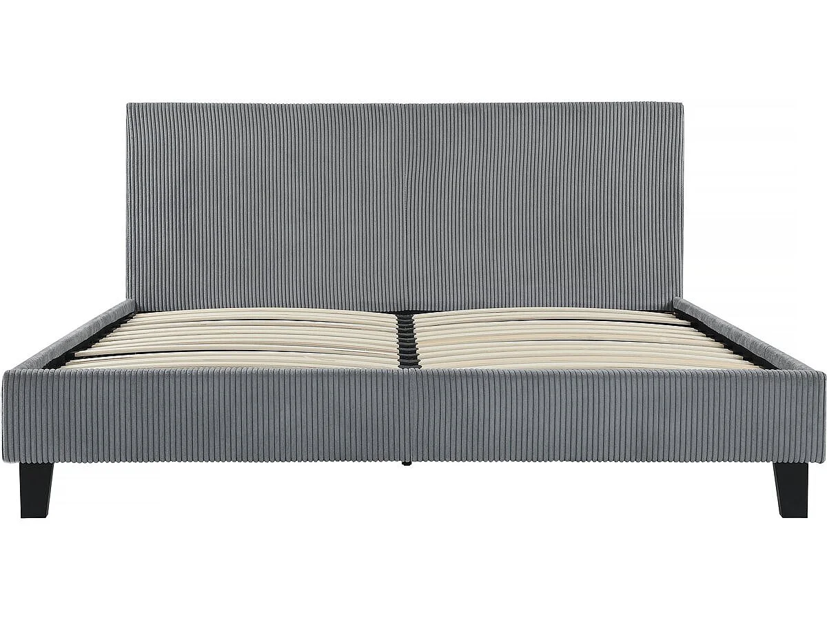 "Ambre" Corduroy Velvet Säng - 160 x 200 - Grå