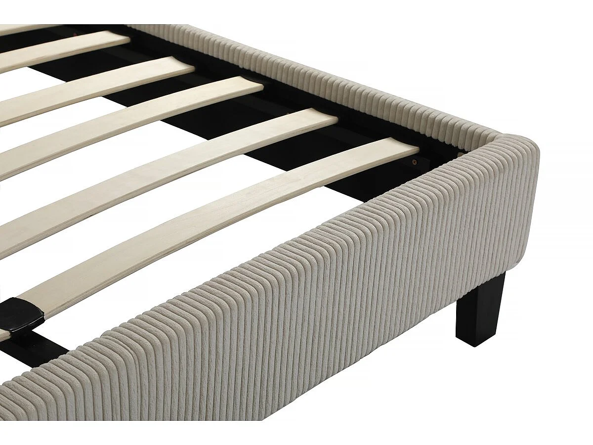 Cama Estofada em Veludo "Ambre" - 160 x 200 - Bege