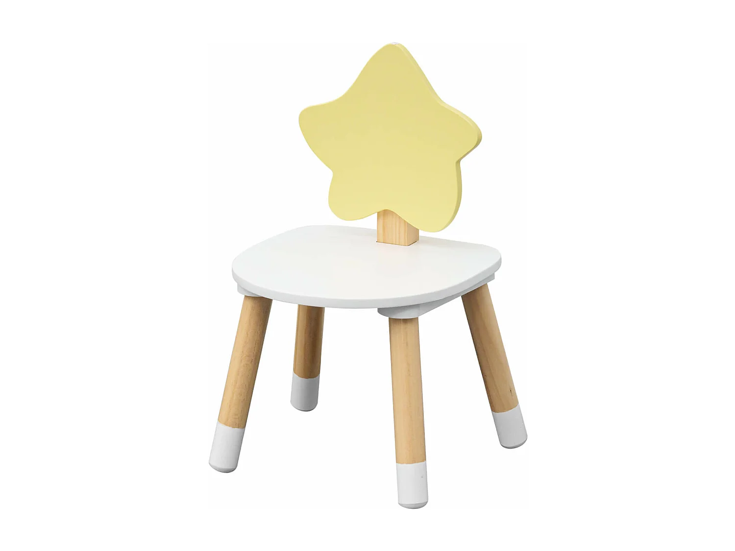 Tavolino e Sedia per Bambini Rebecca Mobili Buriti 44x60x40 MDF Pino Bianco Marrone SET 2 pezzi