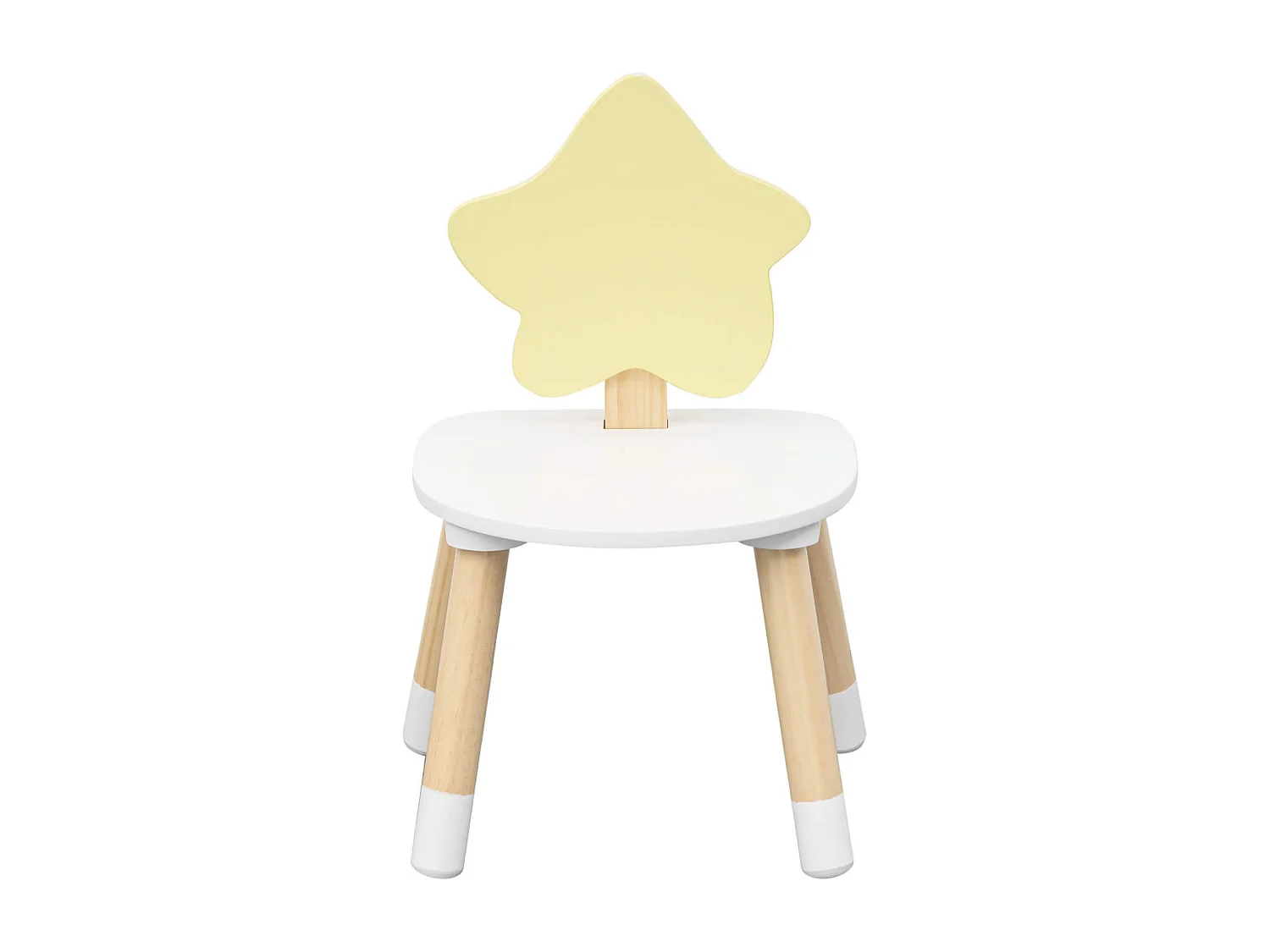 Tavolino e Sedia per Bambini Rebecca Mobili Buriti 44x60x40 MDF Pino Bianco Marrone SET 2 pezzi