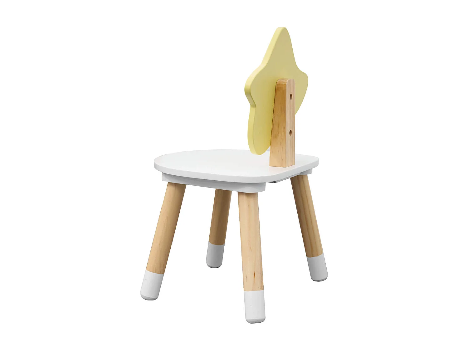 Tavolino e Sedia per Bambini Rebecca Mobili Buriti 44x60x40 MDF Pino Bianco Marrone SET 2 pezzi