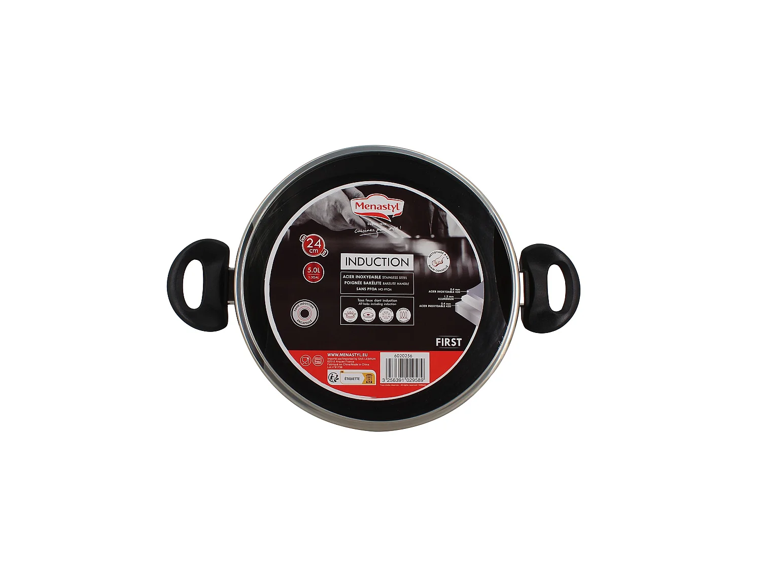 Menastyl - Faitout First 24cm En Acier Inoxydable Avec Couvercle