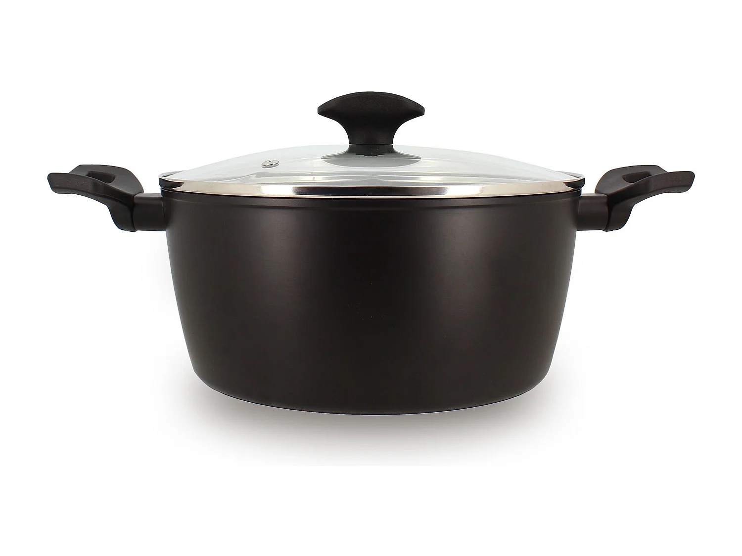 Menastyl - Faitout First 24cm En Aluminium Noir Induction Avec Couvercle