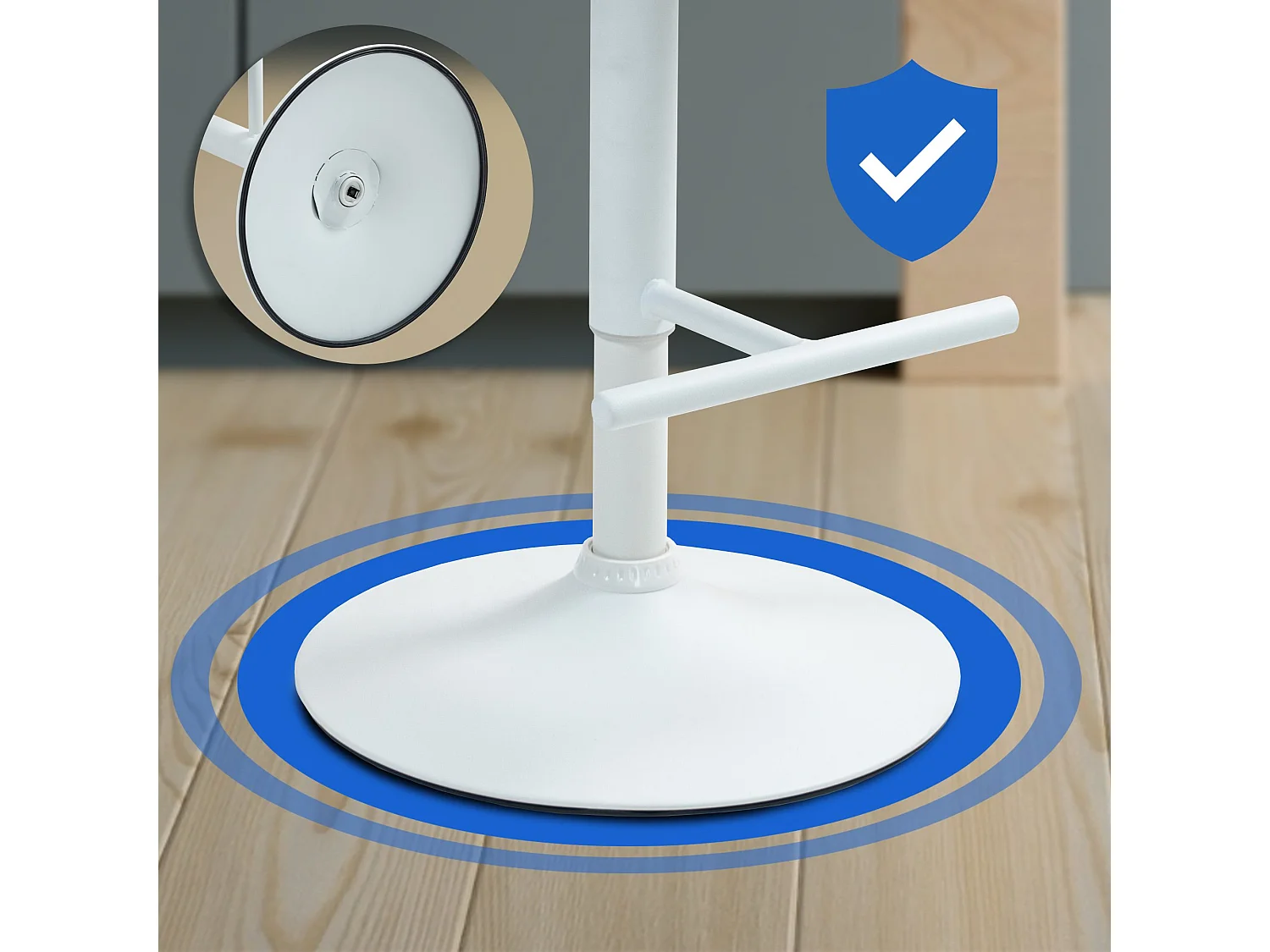 Lot de 2  Tabouret de bar - Tissu & Métal - Crème - Damar