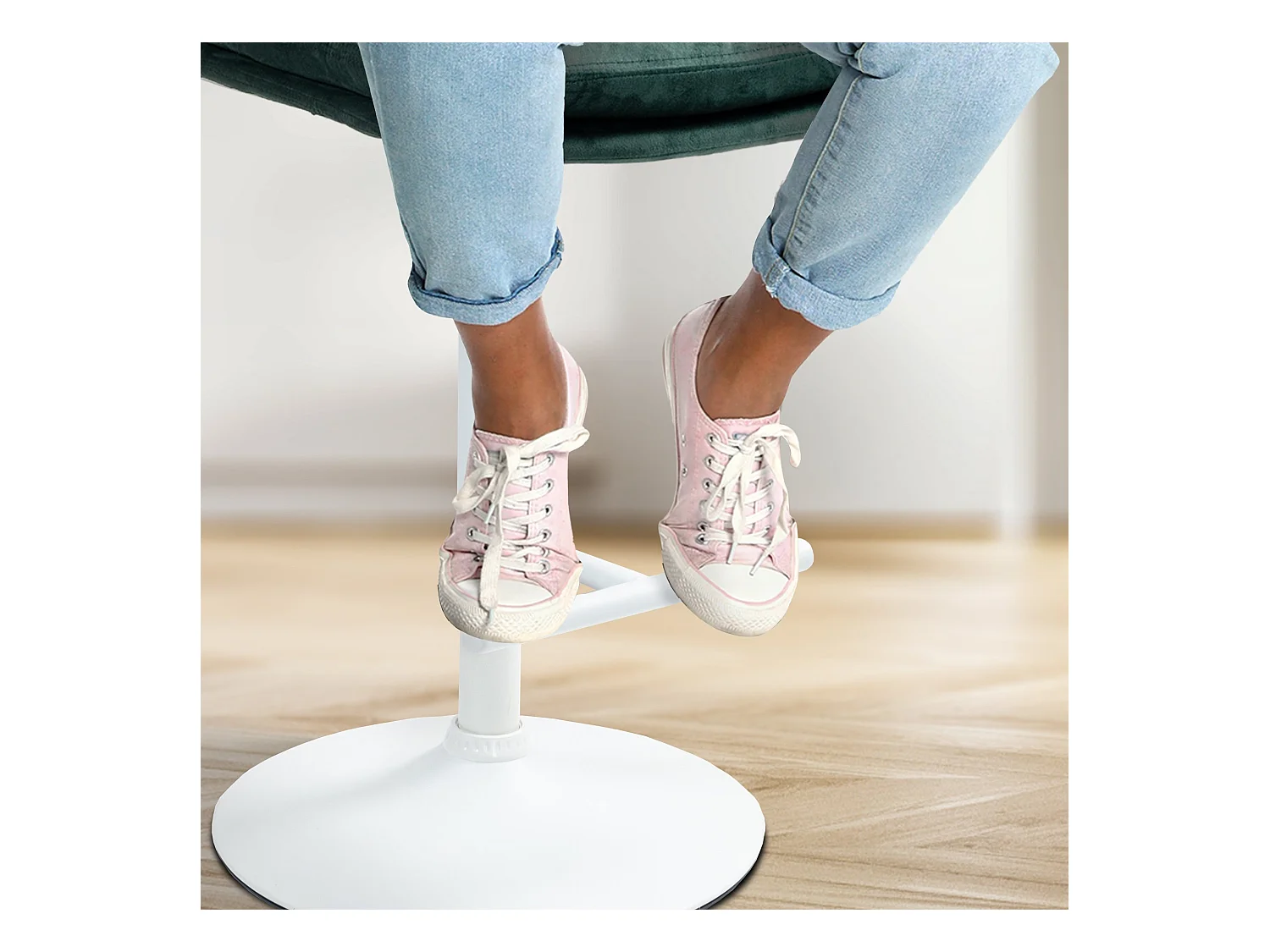 Tabouret de bar - Velours & Blanc - Vert - Damar
