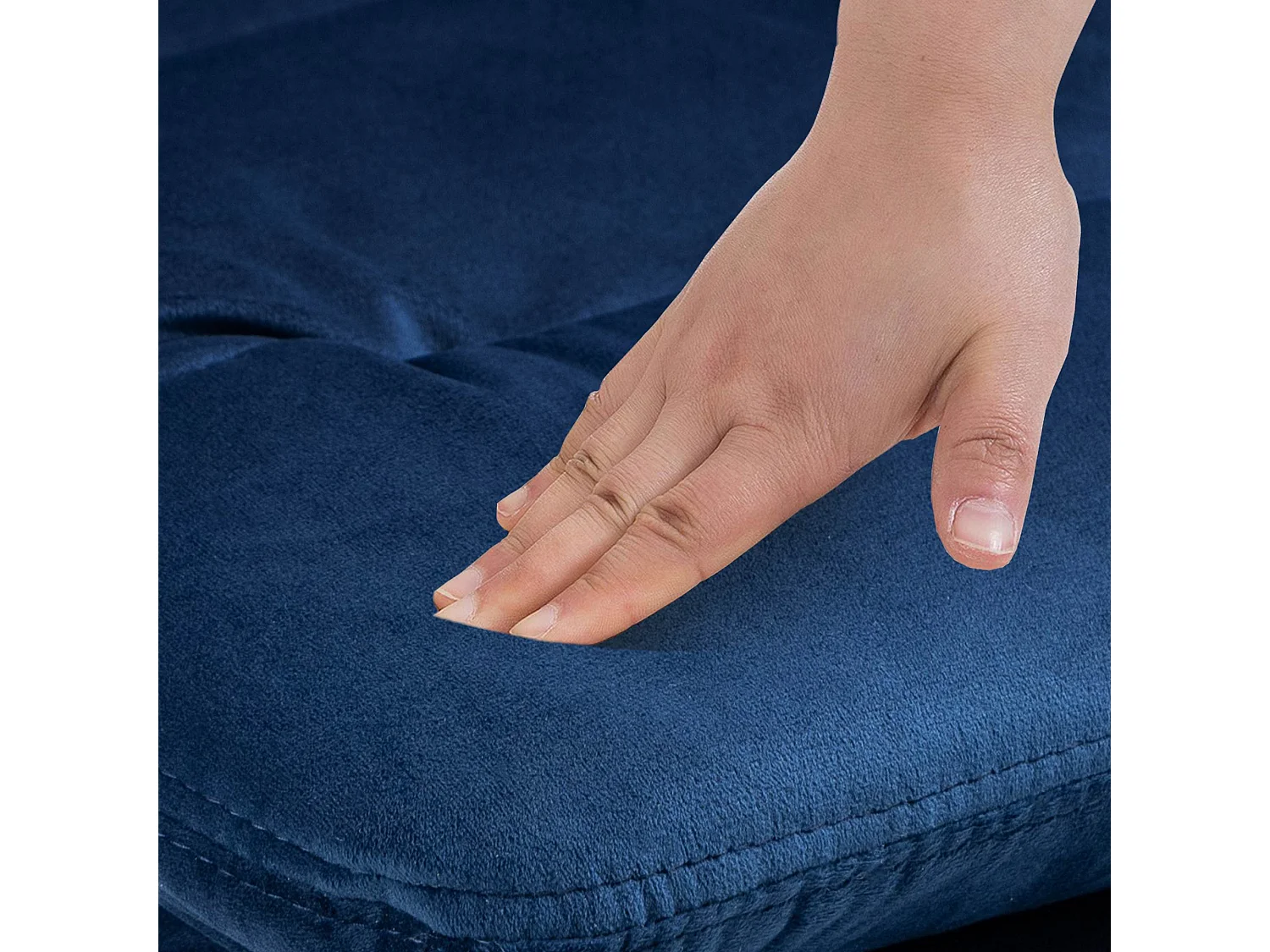 Tabouret de bar - Velours & Blanc - Bleu - Damar