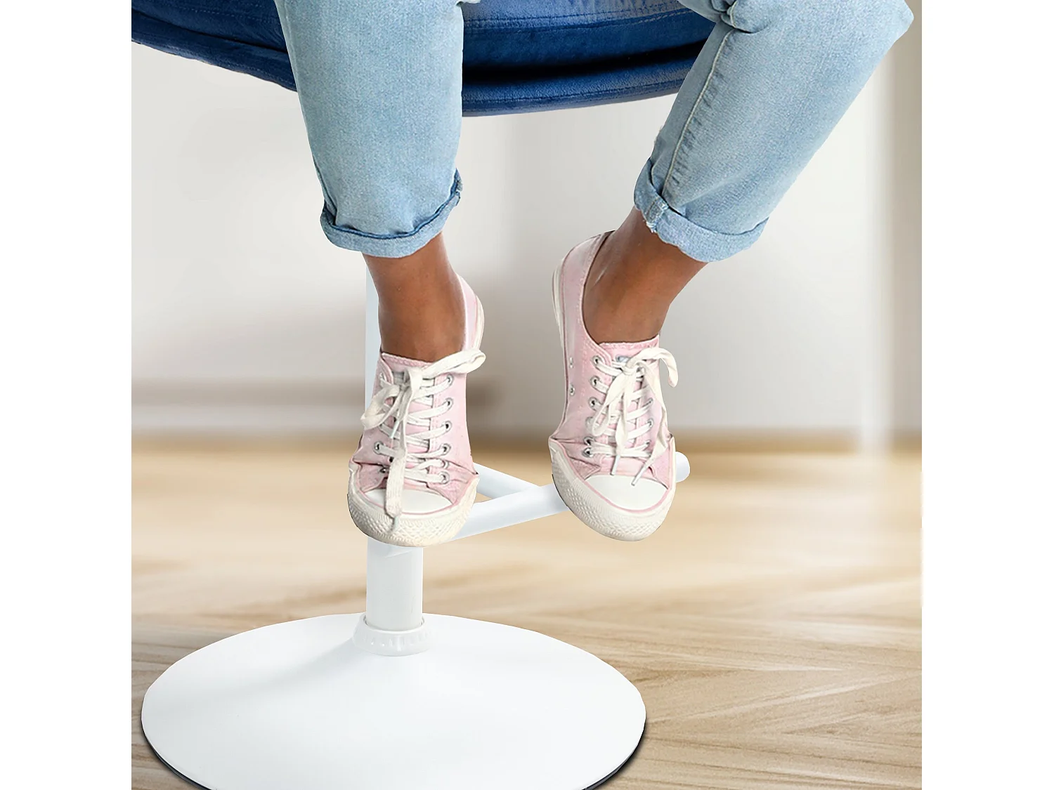 Tabouret de bar - Velours & Blanc - Bleu - Damar