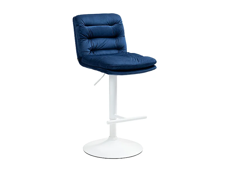 Tabouret de bar - Velours & Blanc - Bleu - Damar