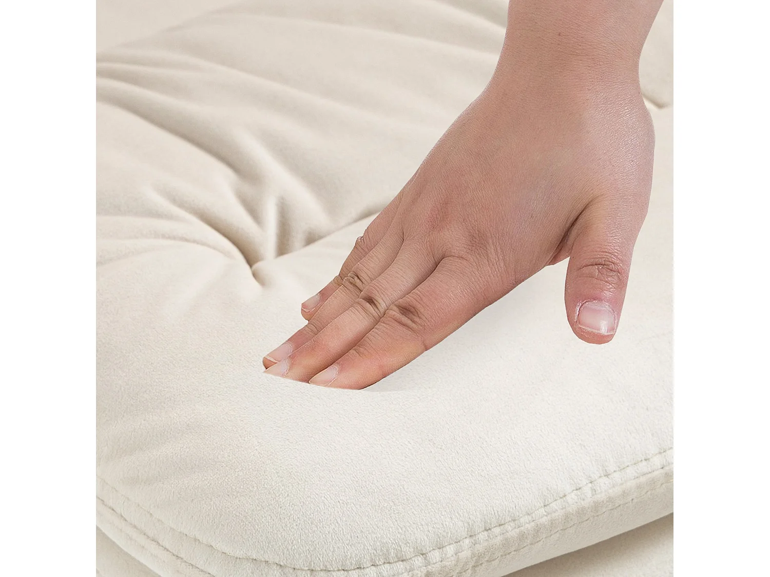 Tabouret de bar - Velours & Blanc - Crème - Damar