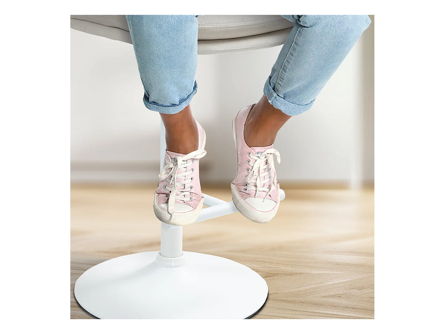 Tabouret de bar - Velours & Blanc - Crème - Damar