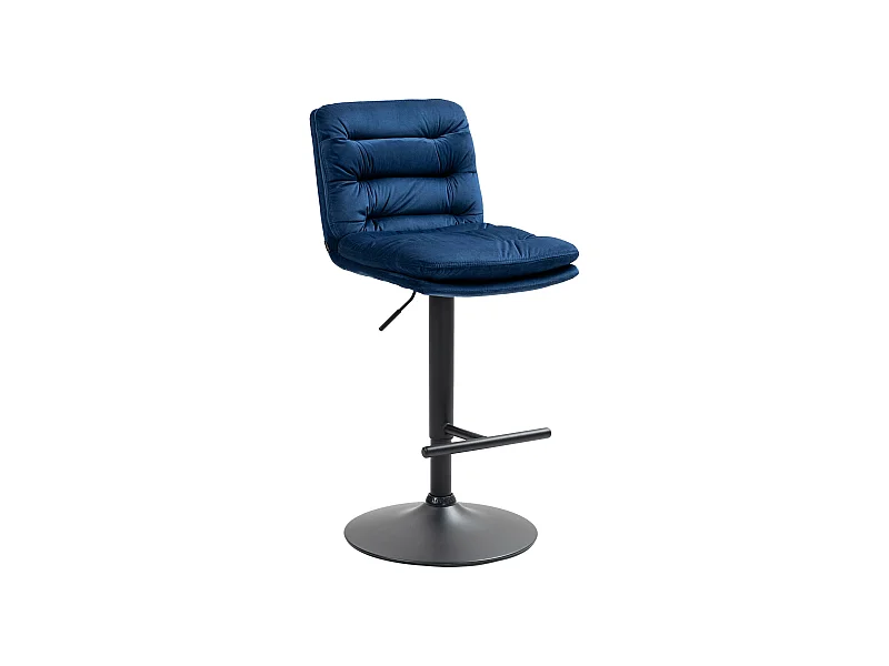 Tabouret de bar - Velours & Noir - Bleu - Damar