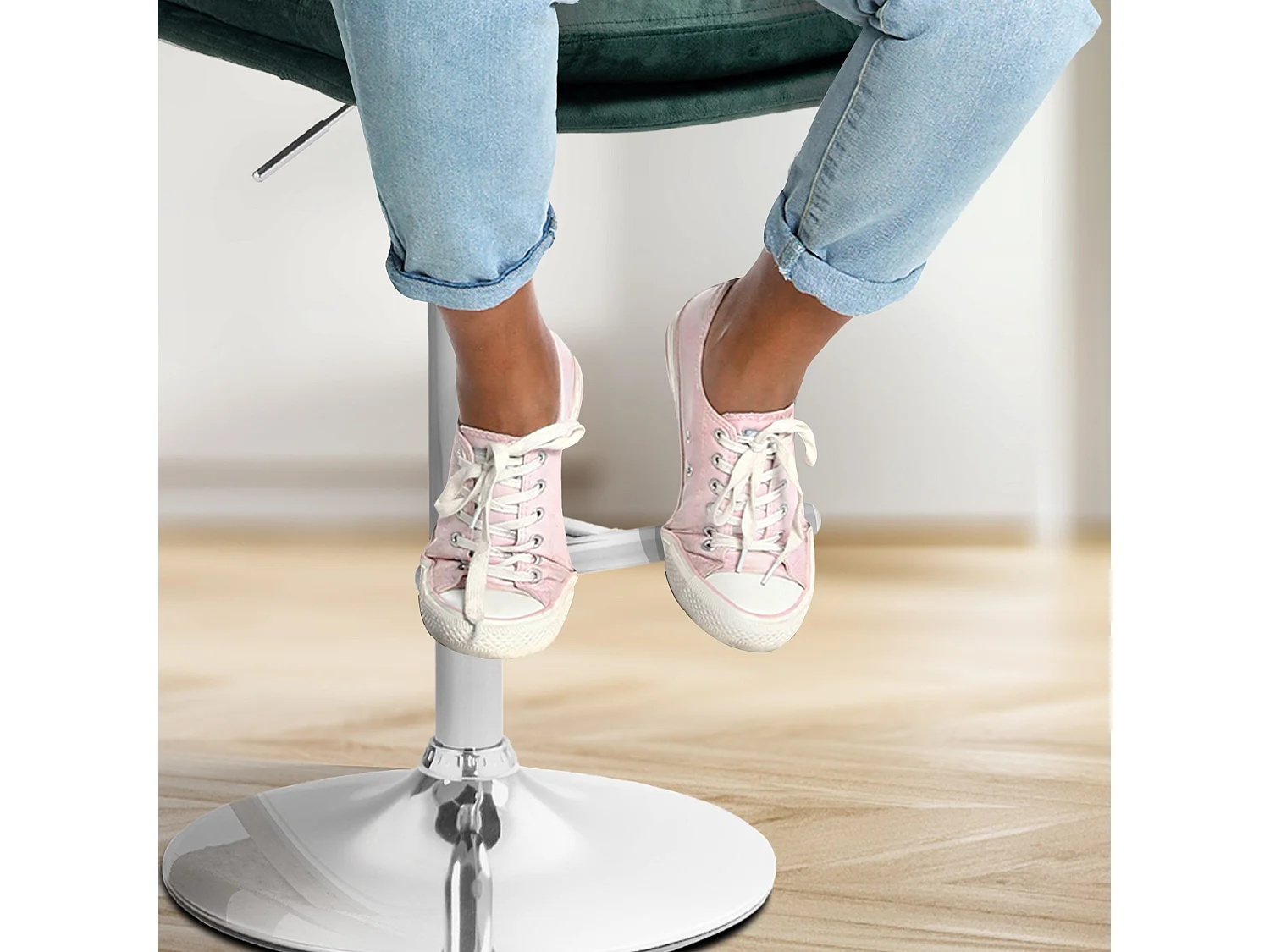 Tabouret de bar - Velours & Chrome - Vert - Damar