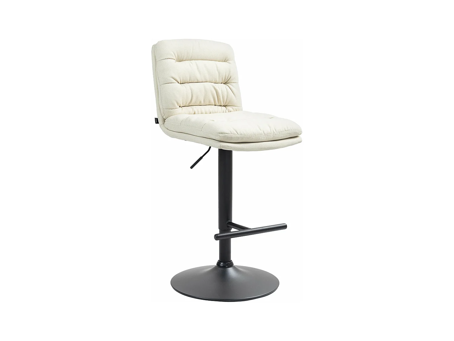 Tabouret de bar - Tissu & Métal - Crème - Damar