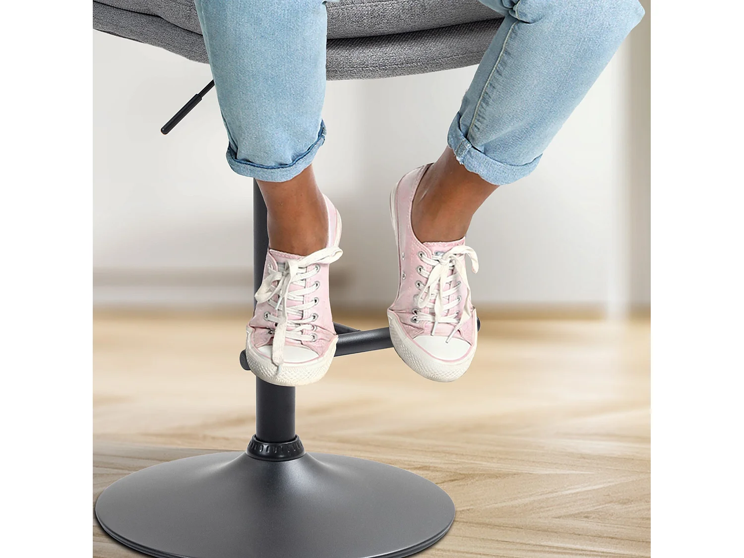 Tabouret de bar - Tissu & Métal - Gris - Damar
