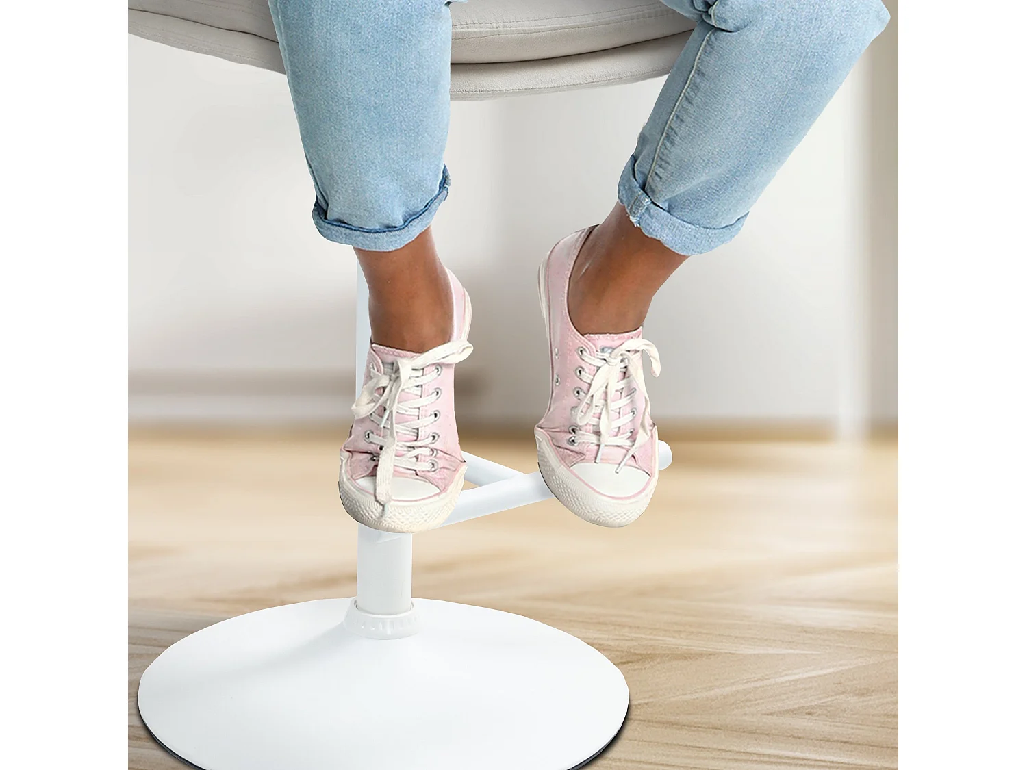 Lot de 2  Tabouret de bar - Velours & Blanc - Crème - Damar
