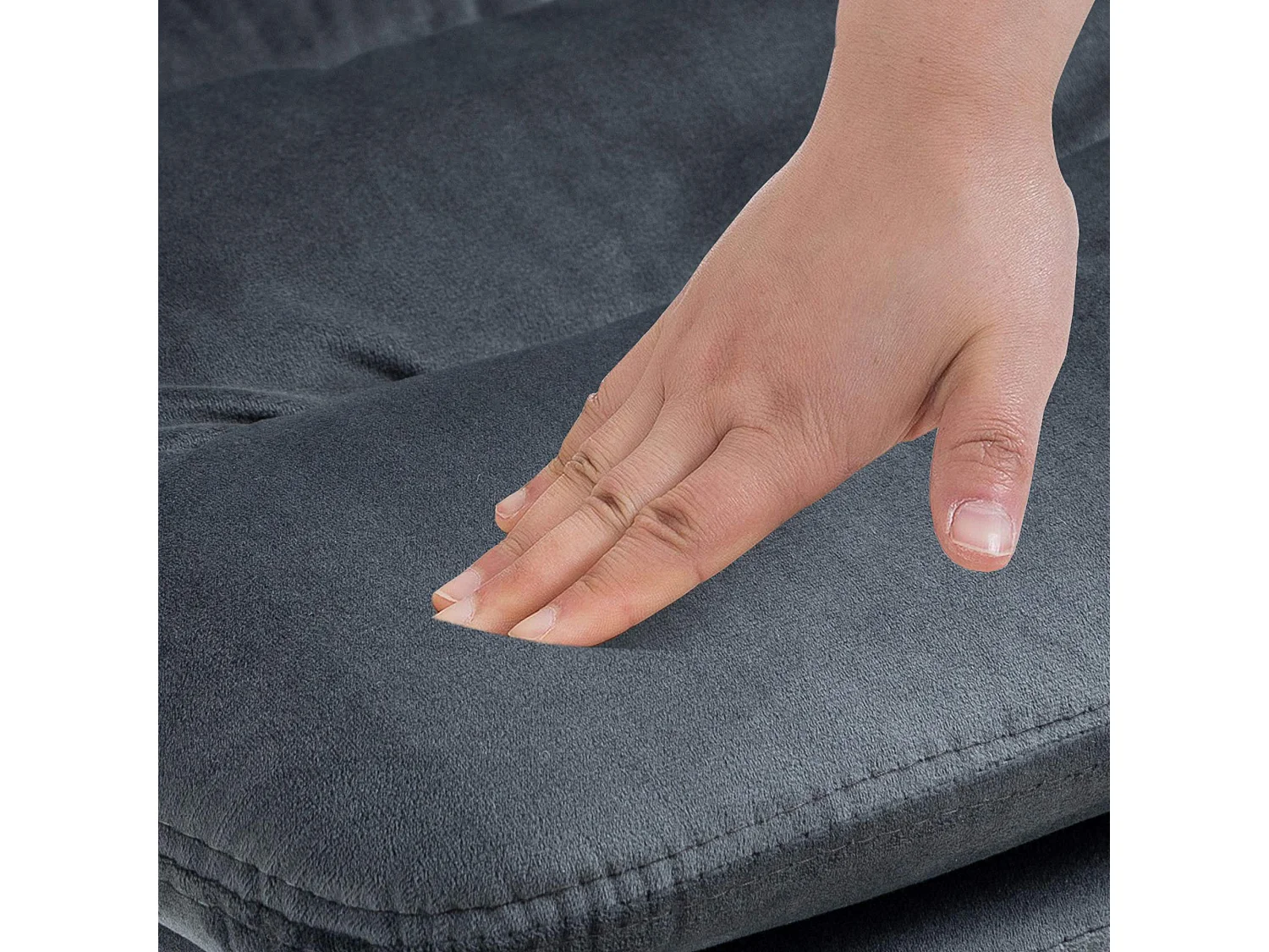 Tabouret de bar - Velours & Blanc - Gris foncé - Damar