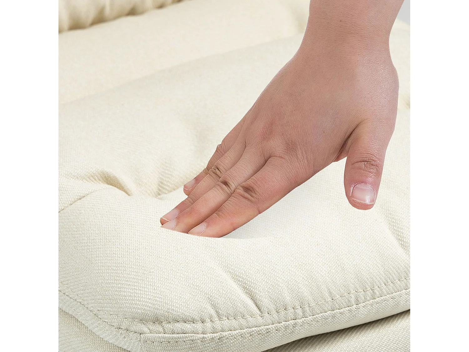 Tabouret de bar - Tissu & Métal - Crème - Damar