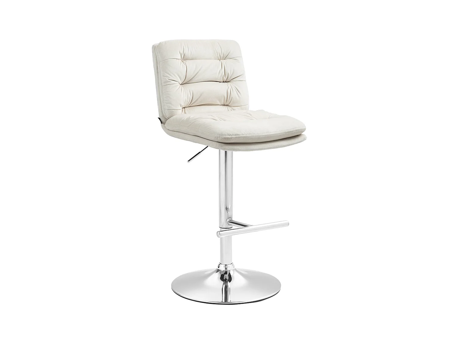 Tabouret de bar - Velours & Chrome - Crème - Damar
