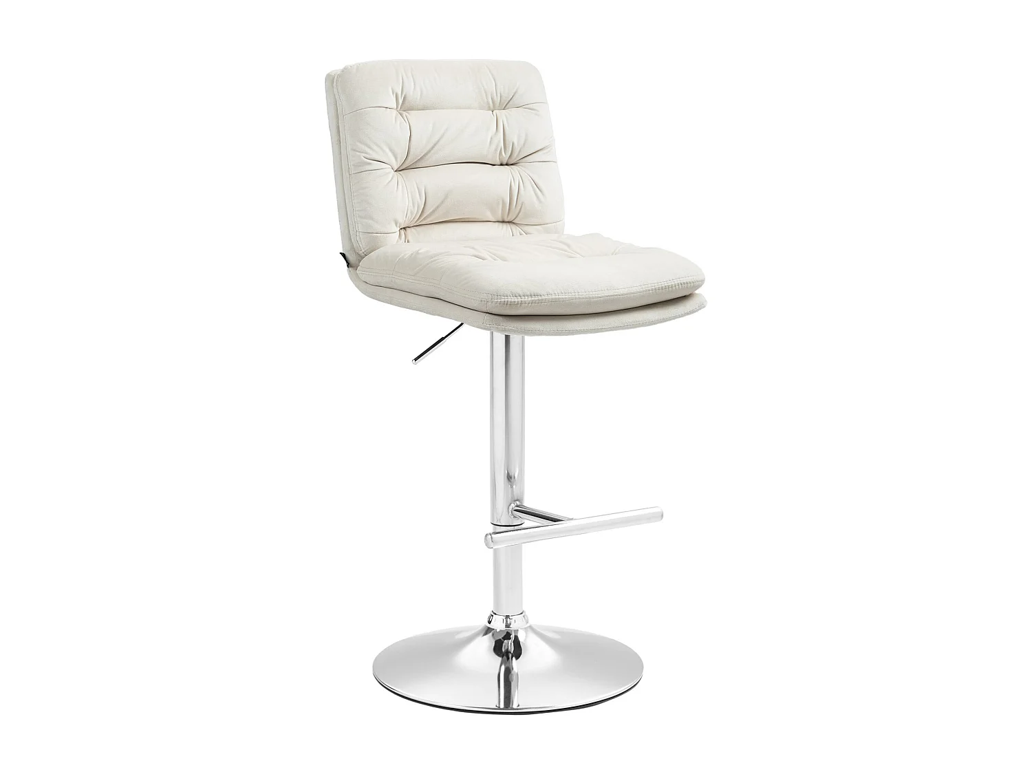 Tabouret de bar - Velours & Chrome - Crème - Damar