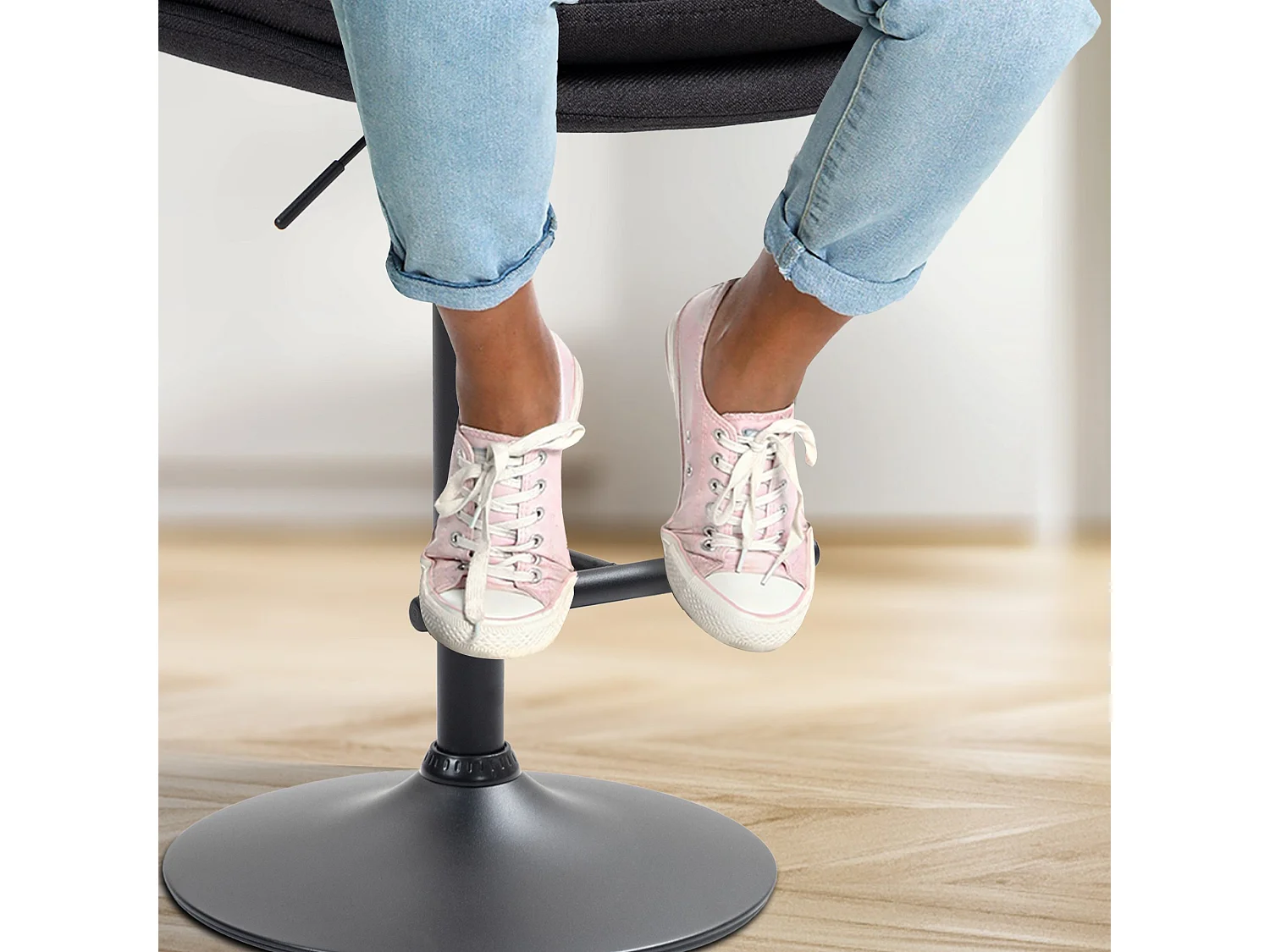 Tabouret de bar - Tissu & Métal - Noir - Damar