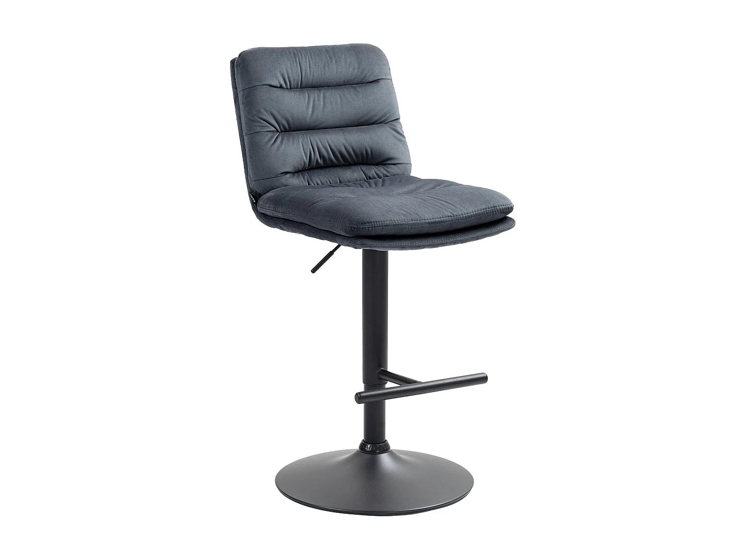 Tabouret de bar - Velours & Noir - Gris foncé - Damar