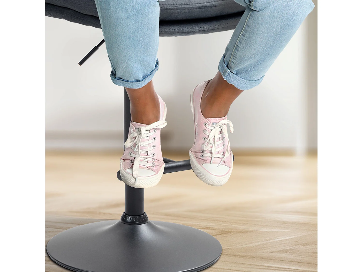 Tabouret de bar - Velours & Noir - Gris foncé - Damar