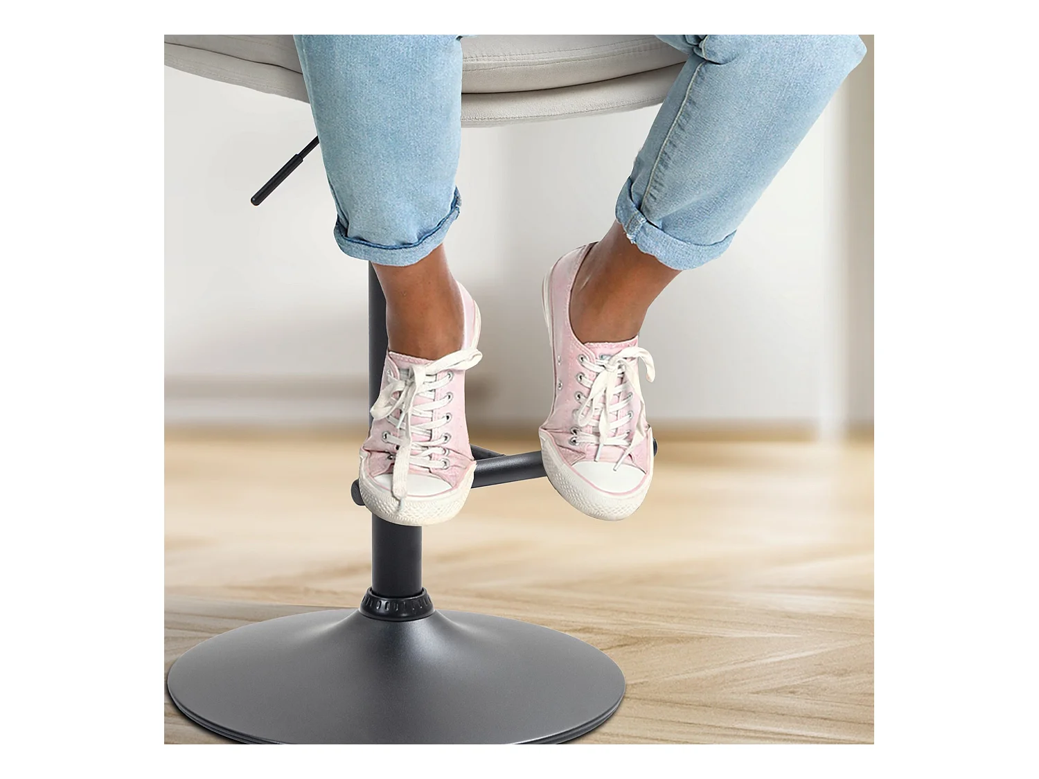 Tabouret de bar - Velours & Noir - Crème - Damar