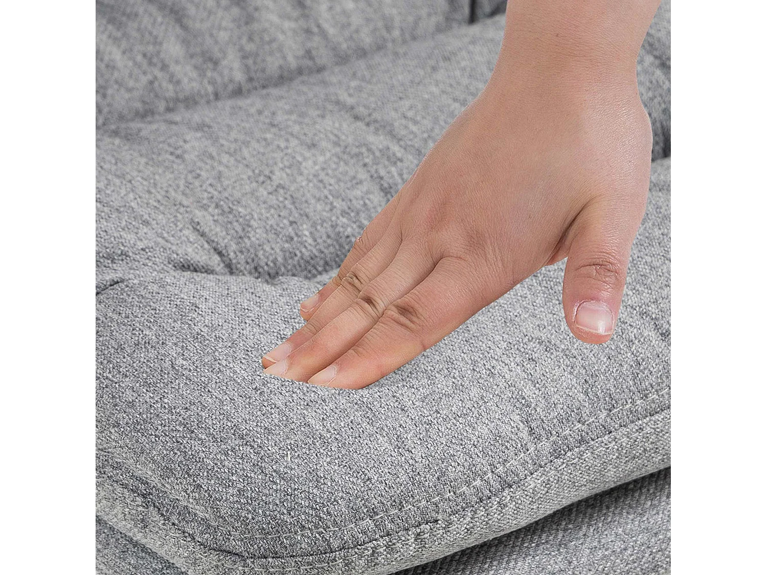 Lot de 2  Tabouret de bar - Tissu & Métal - Gris - Damar