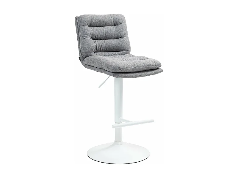 Tabouret de bar - Tissu & Métal - Gris - Damar