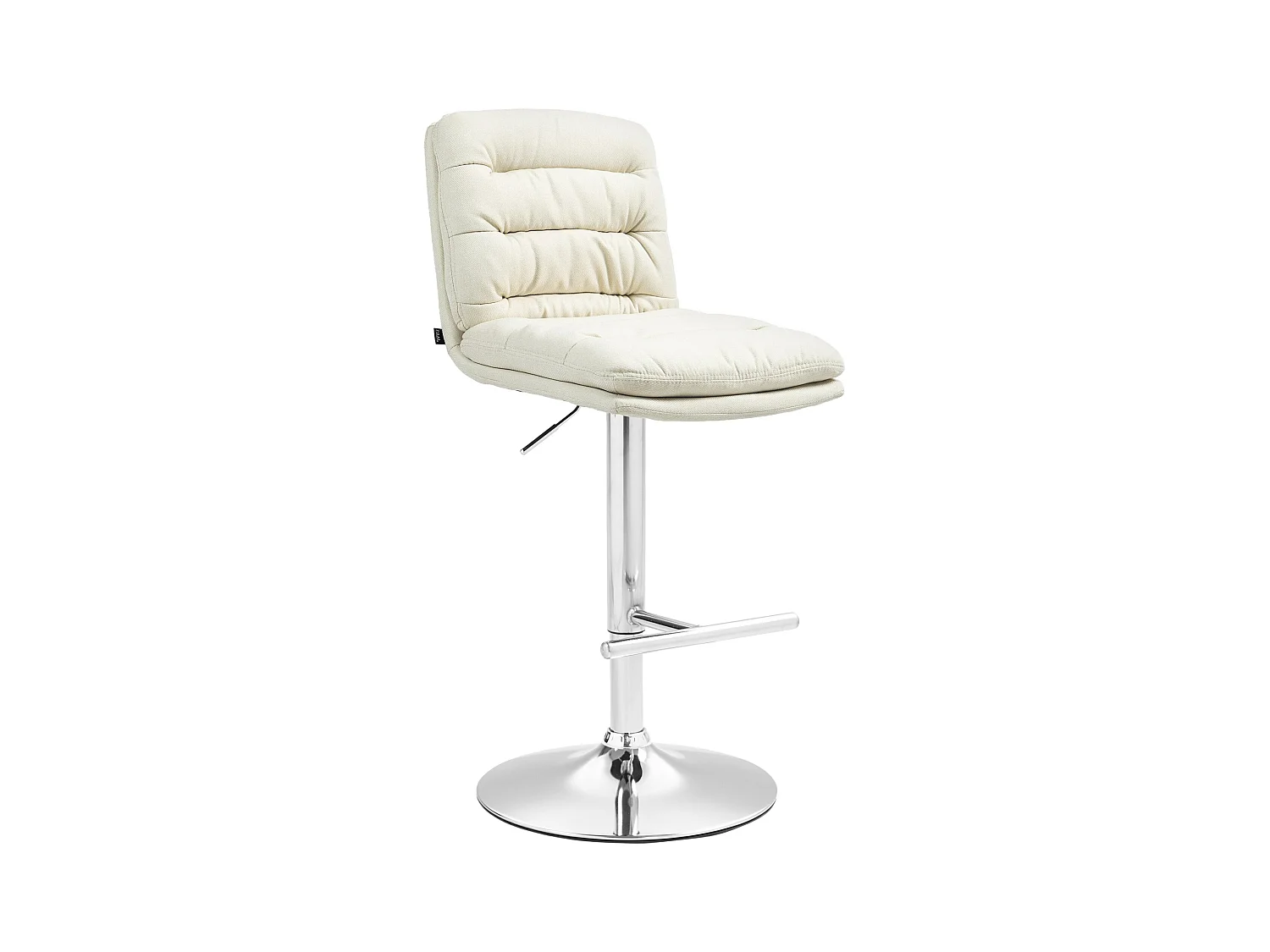 Tabouret de bar - Tissu & Métal - Crème - Damar