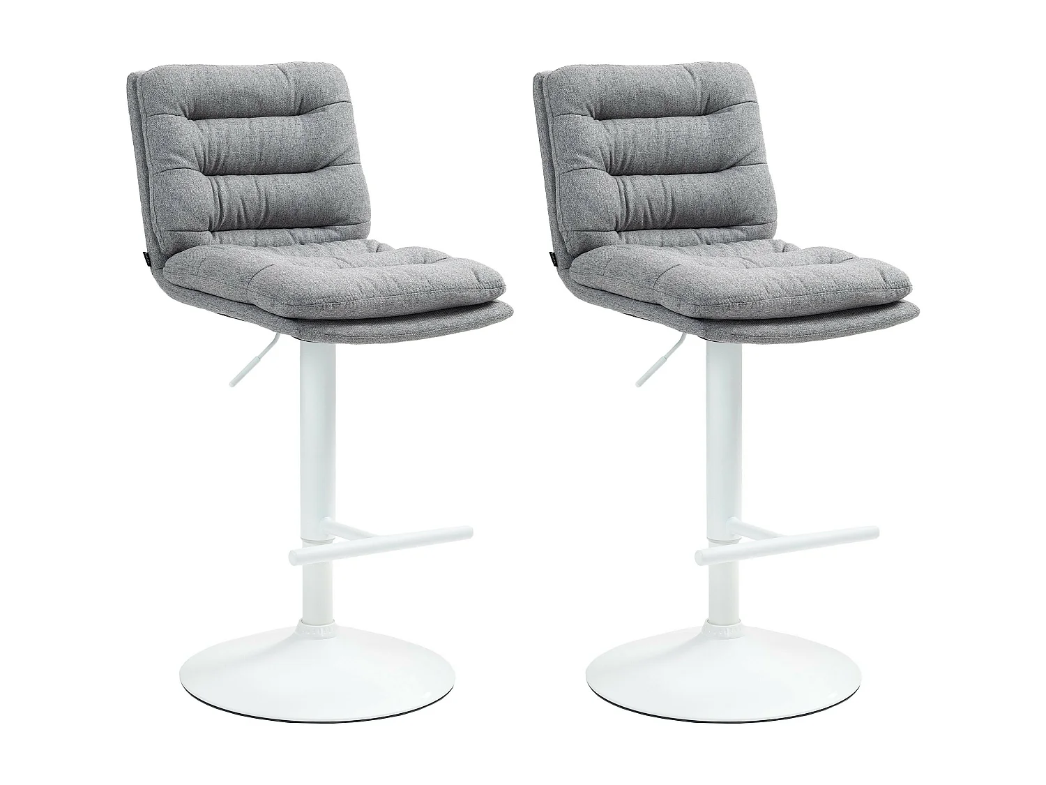 Lot de 2  Tabouret de bar - Tissu & Métal - Gris - Damar
