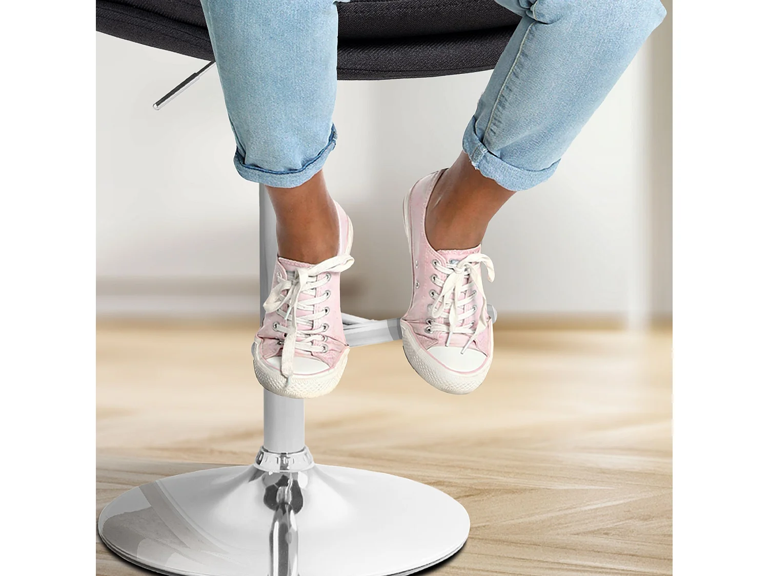 Tabouret de bar - Tissu & Métal - Noir - Damar