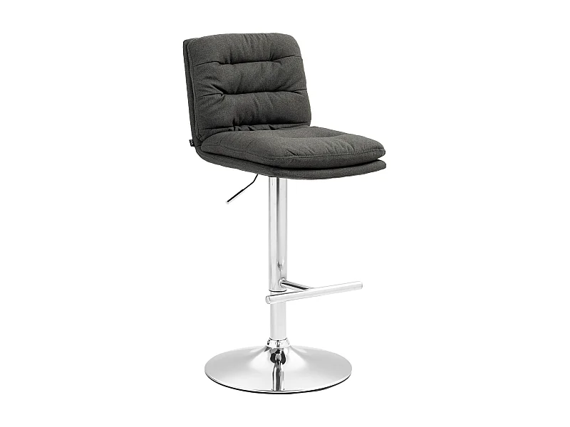 Tabouret de bar - Tissu & Métal - Gris foncé - Damar