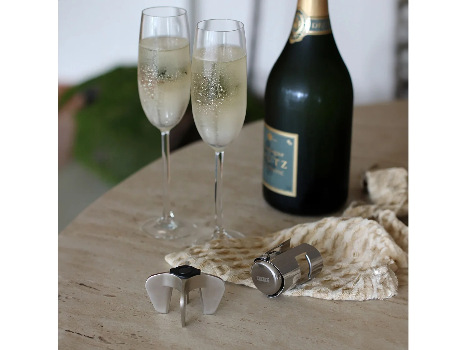 Ogo Living - Ouvre Bouteille De Champagne En Acier Inoxydable Deluxe