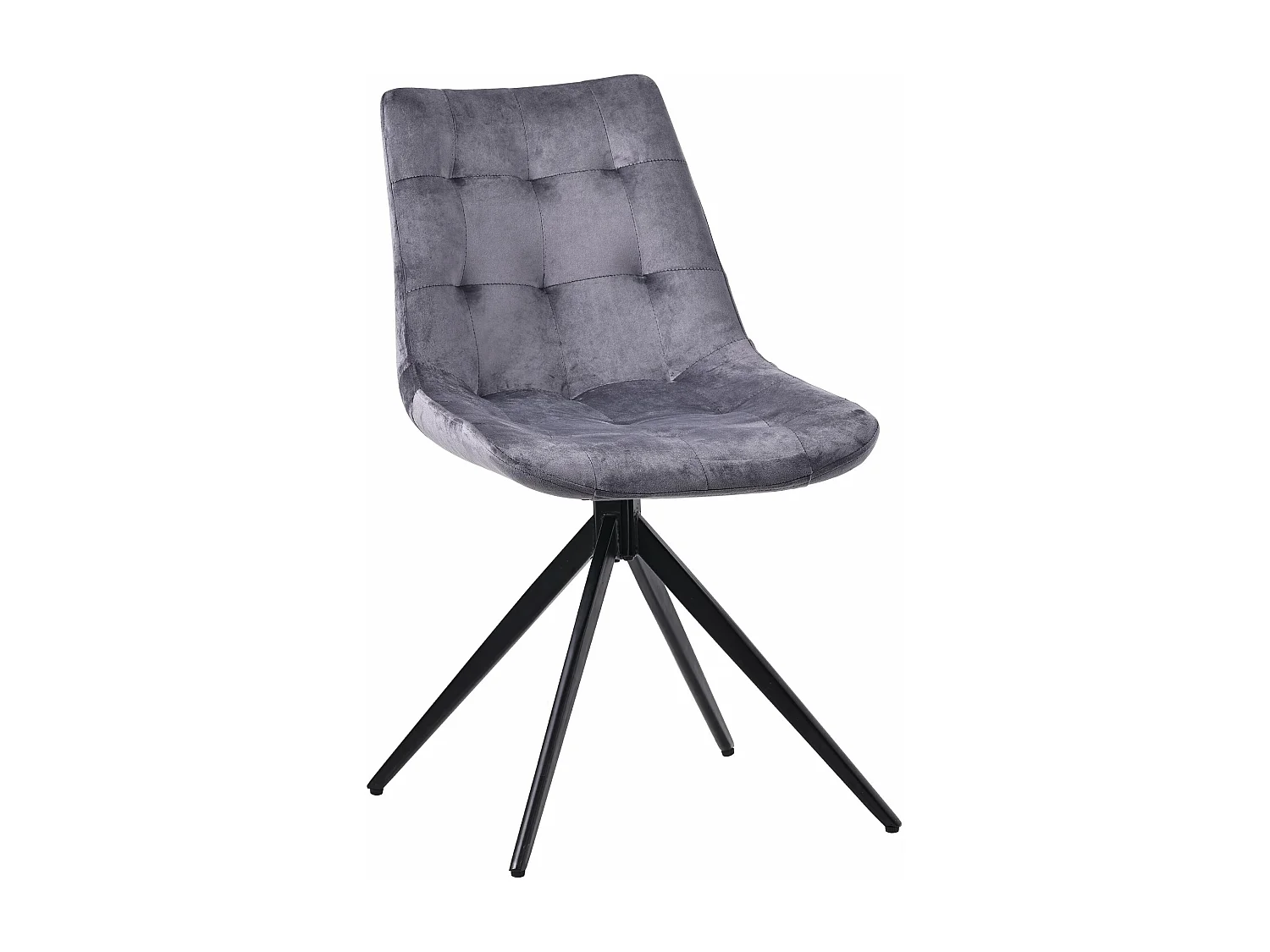 chaise salle à manger - Velours - Gris foncé - Merna