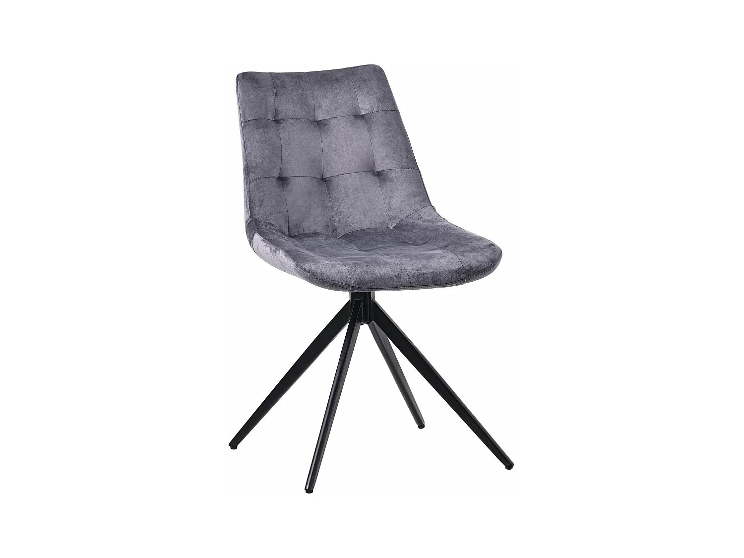 chaise salle à manger - Velours - Gris foncé - Merna