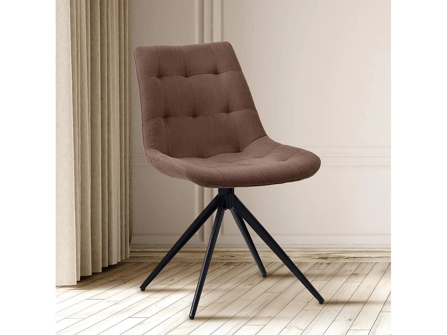 chaise salle à manger - Tissu - Taupe - Merna