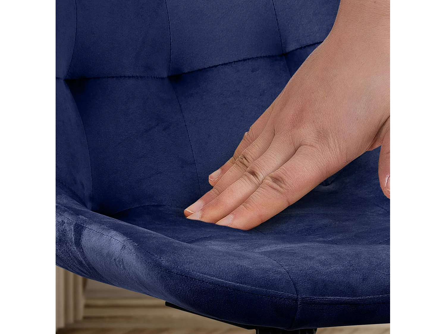 chaise salle à manger - Velours - Bleu foncé - Merna