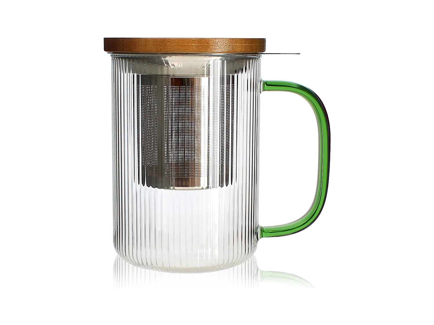 Ogo Living - Tisaniere Karl 450ml En Verre Borosilicate Anse Jade