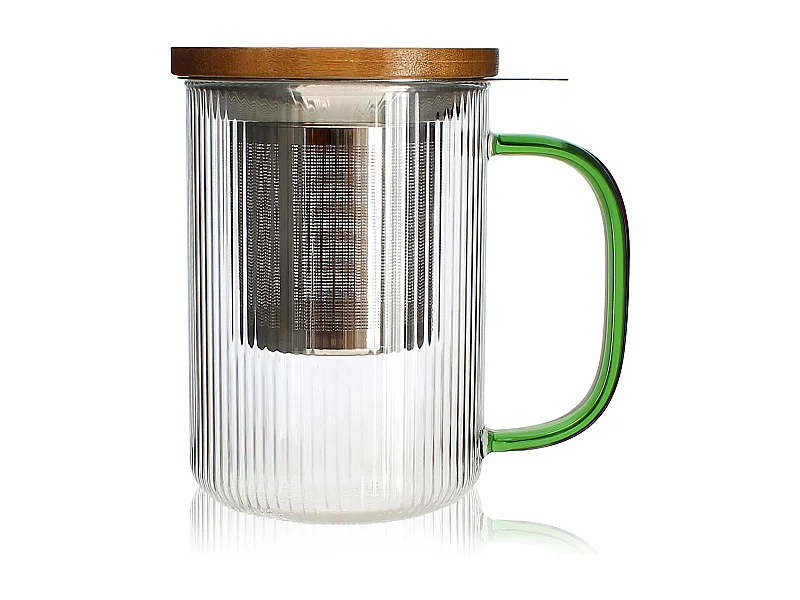 Ogo Living - Tisaniere Karl 450ml En Verre Borosilicate Anse Jade