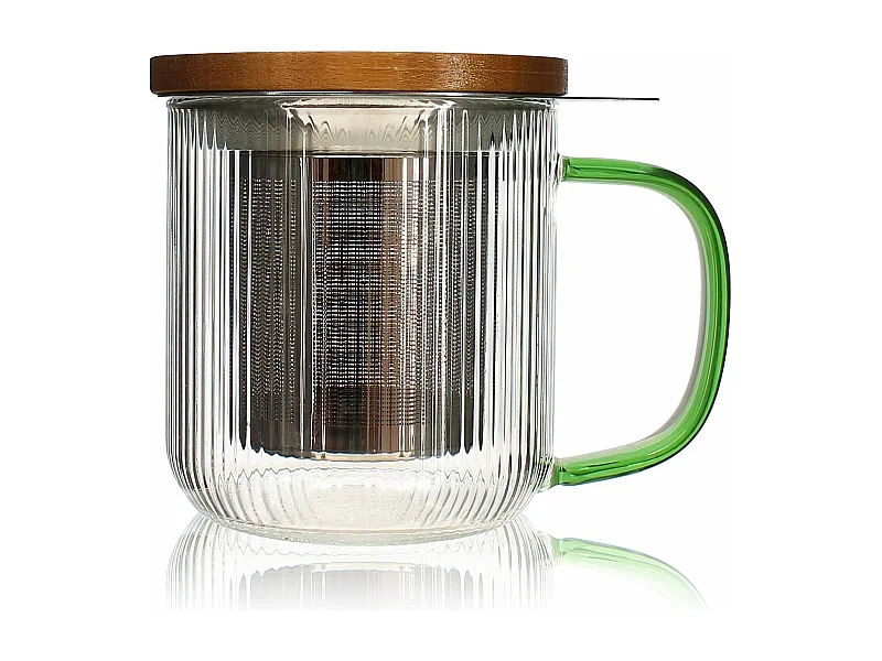 Ogo Living - Tisaniere Karl 300ml En Verre Borosilicate Anse Jade