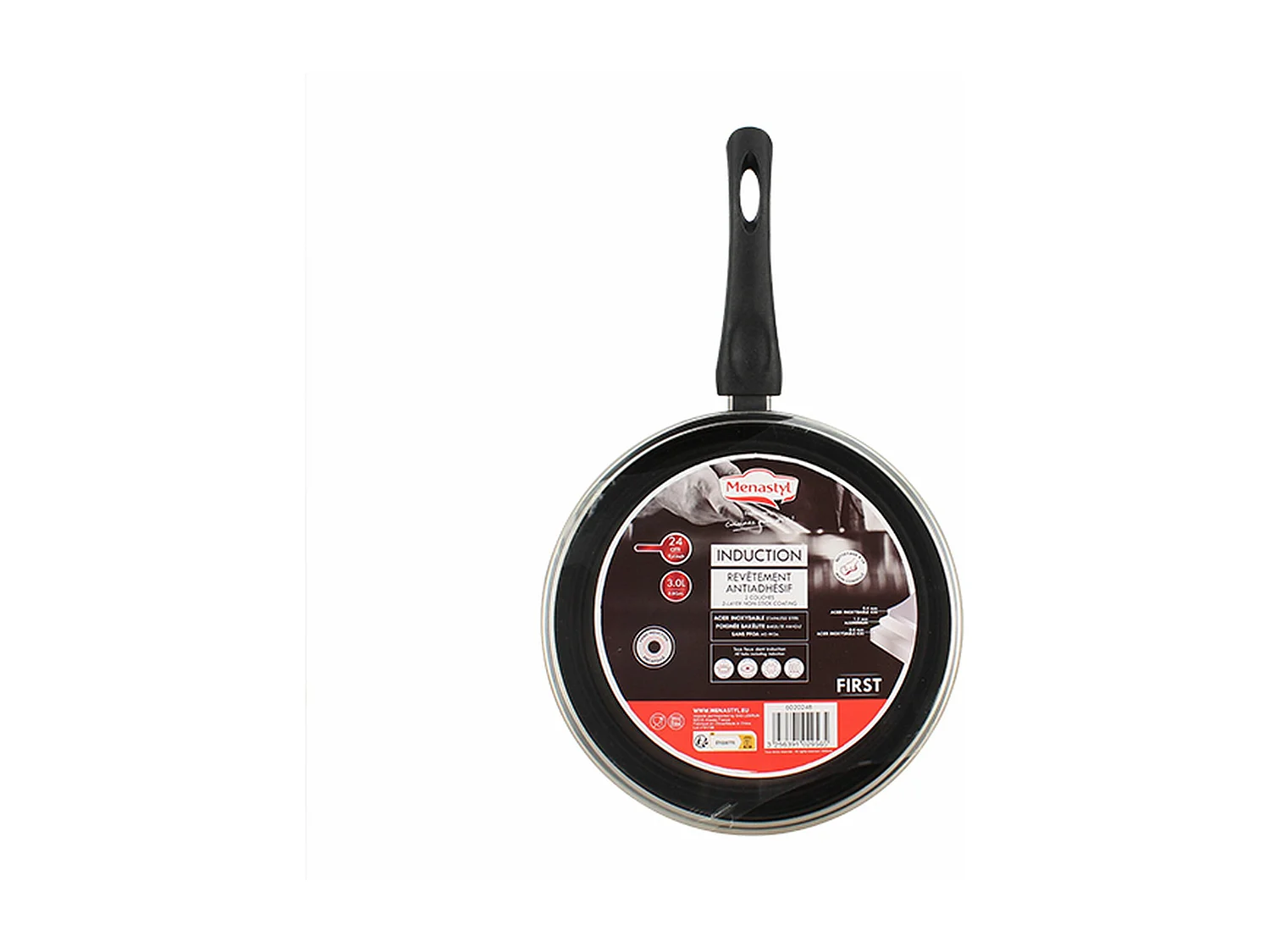 Menastyl - Sauteuse First 24cm En Acier Inoxydable Avec Couvercle