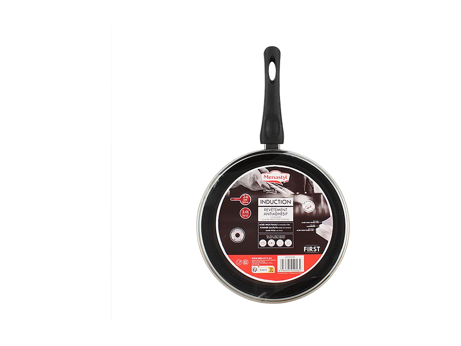 Menastyl - Sauteuse First 24cm En Acier Inoxydable Avec Couvercle