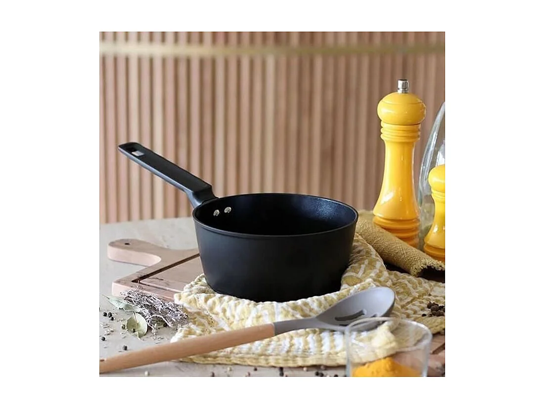 Menastyl - Lot 2 Casseroles 18 Et 20cm En Aluminium Noir Induction