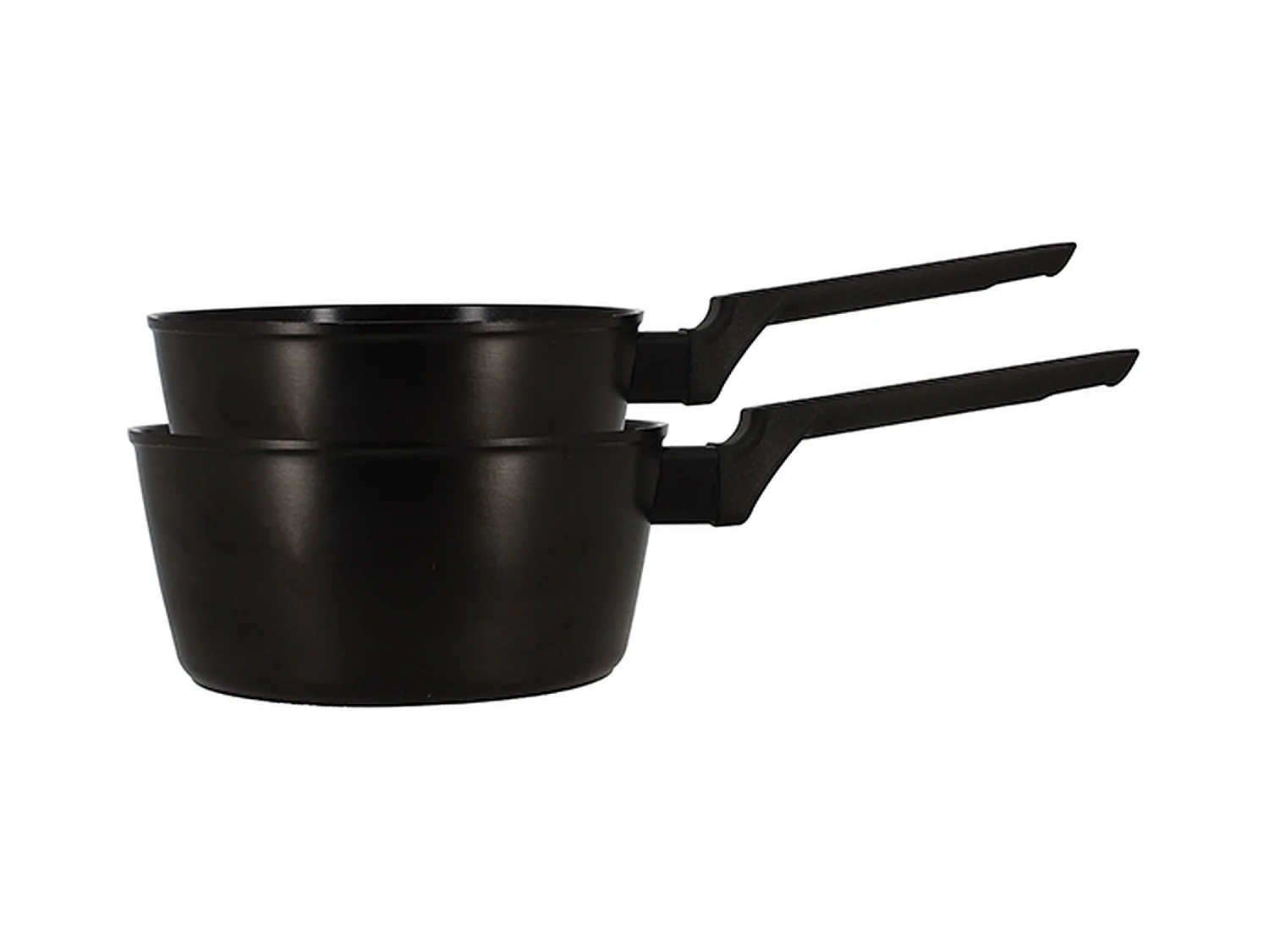Menastyl - Lot 2 Casseroles 18 Et 20cm En Aluminium Noir Induction