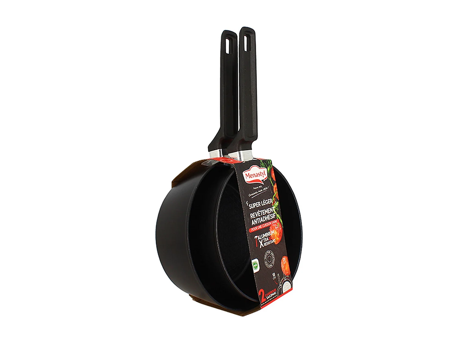 2 cacerolas 6020298 - Aluminio - 18 y 20 cm - Aptas para todo tipo de cocinas, incluida la de inducción