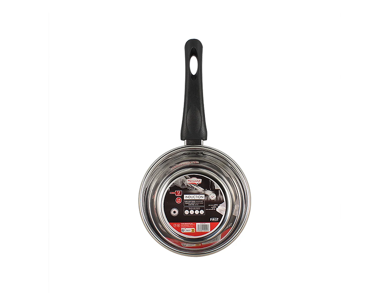 Cacerola de acero inoxidable - 14 cm - Apta para todo tipo de cocinas, incluida la de inducción